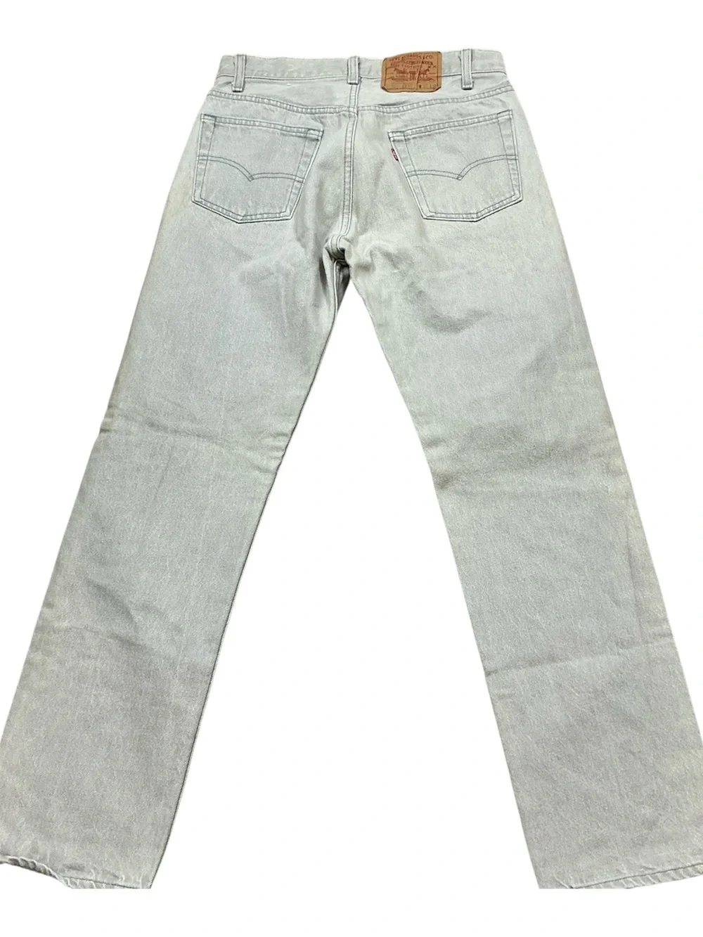 Vintage Levi’s 501 button fly 80s/90s light gray straight leg jeans 29 x 29 USA